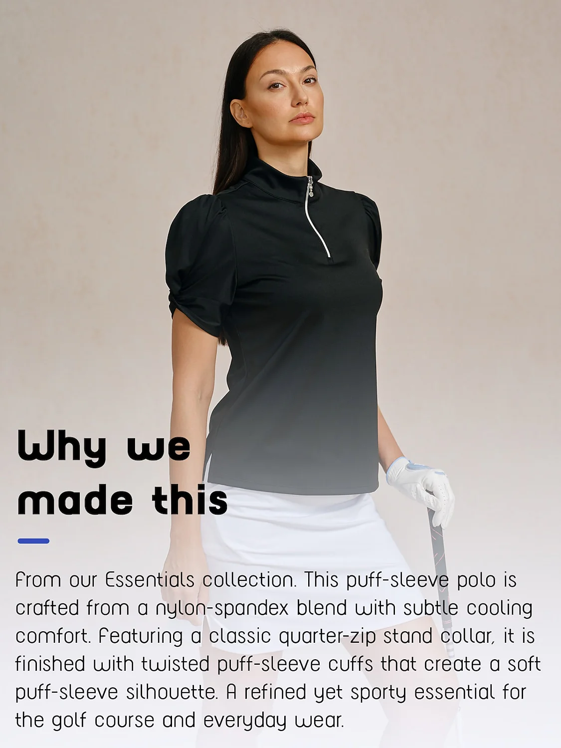 More Than Basic Puff Sleeve Quarterzip UPF50+ - Image 11