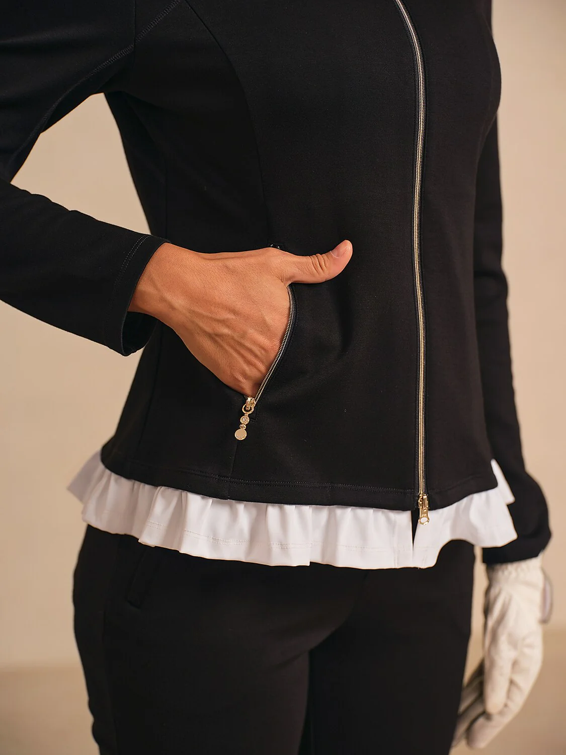 More Than Basic Peter Pan Collar Ruffle Golf Jacket - Image 11