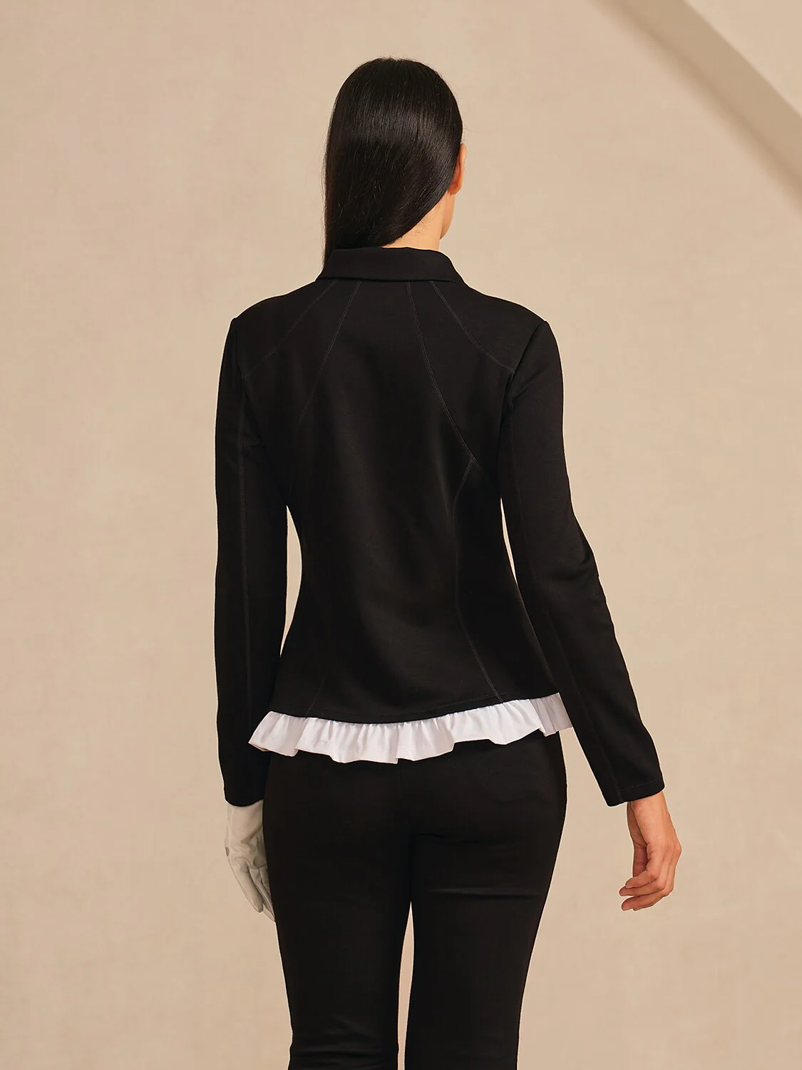 More Than Basic Peter Pan Collar Ruffle Golf Jacket - Image 3