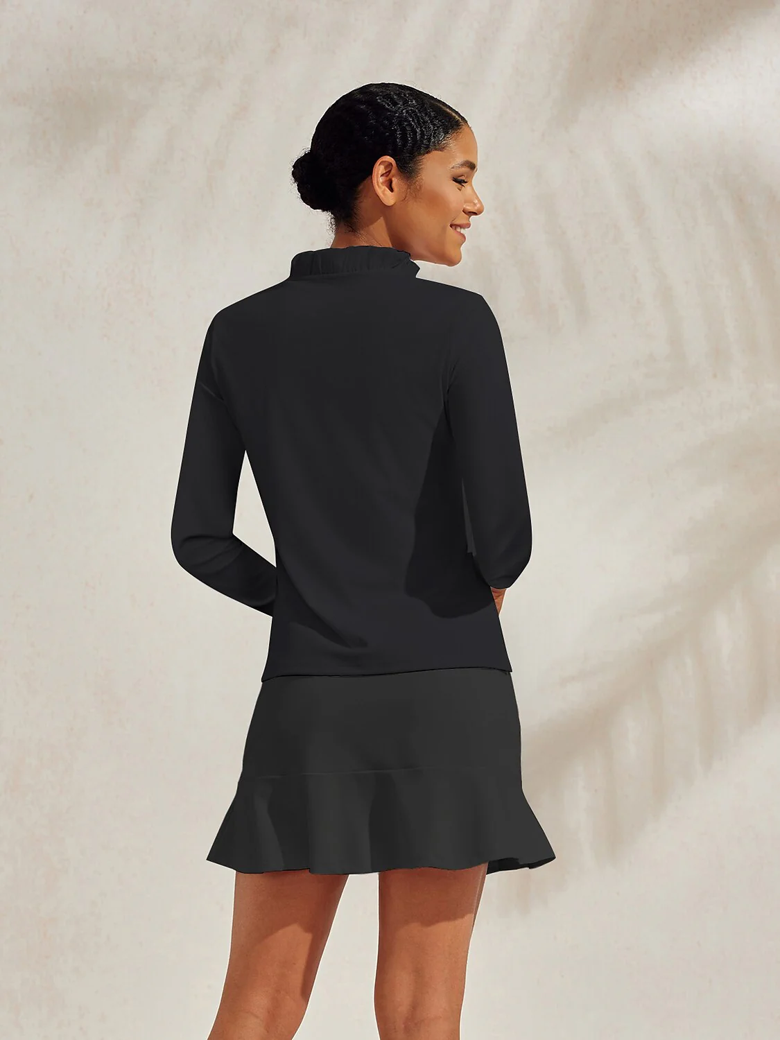 More Than Basic Ruffle V-Neck Polo Top UPF50+ - Image 2