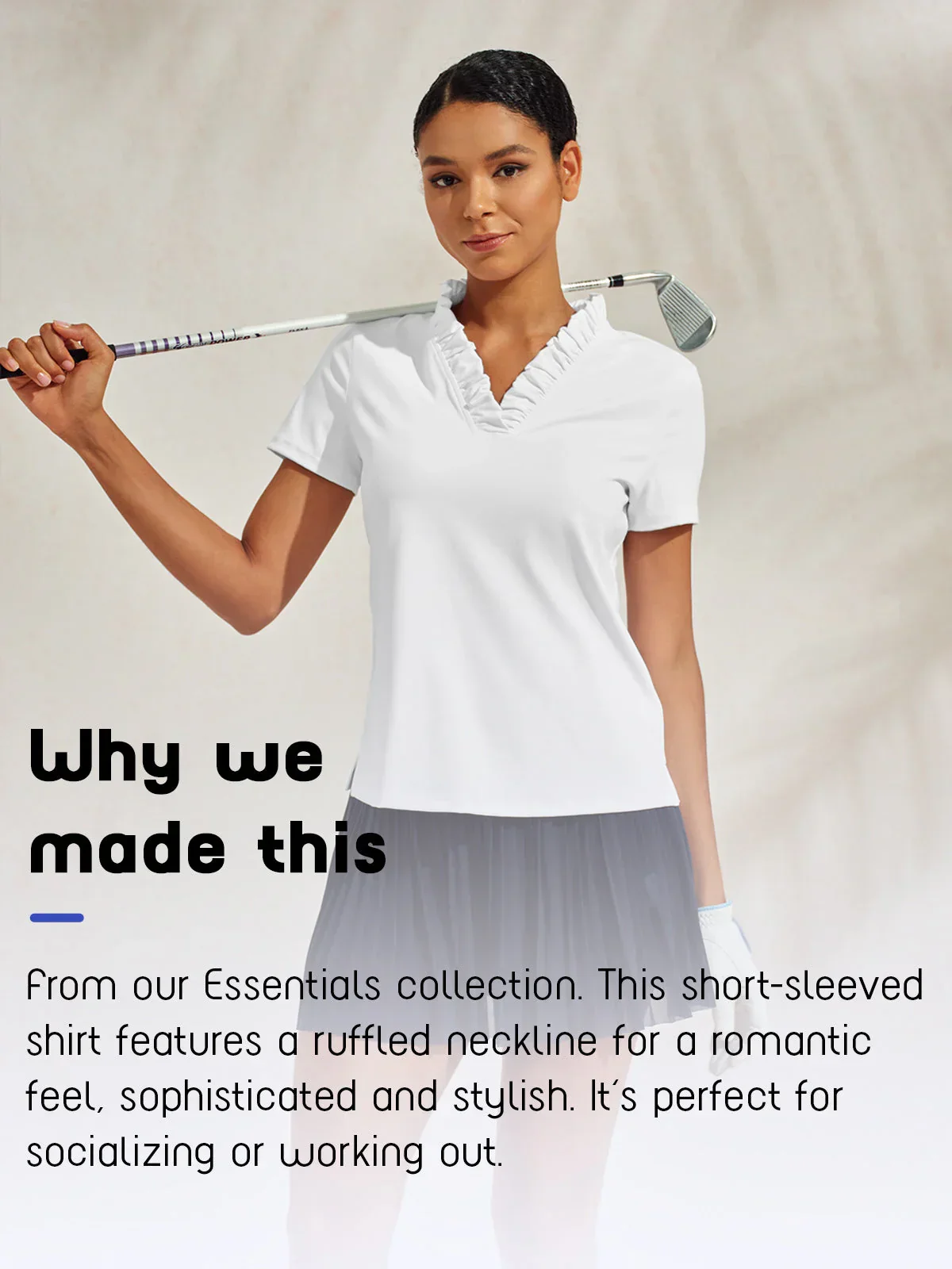 More Than Basic Ruffle V-Neck Polo Top UPF50+ - Image 10