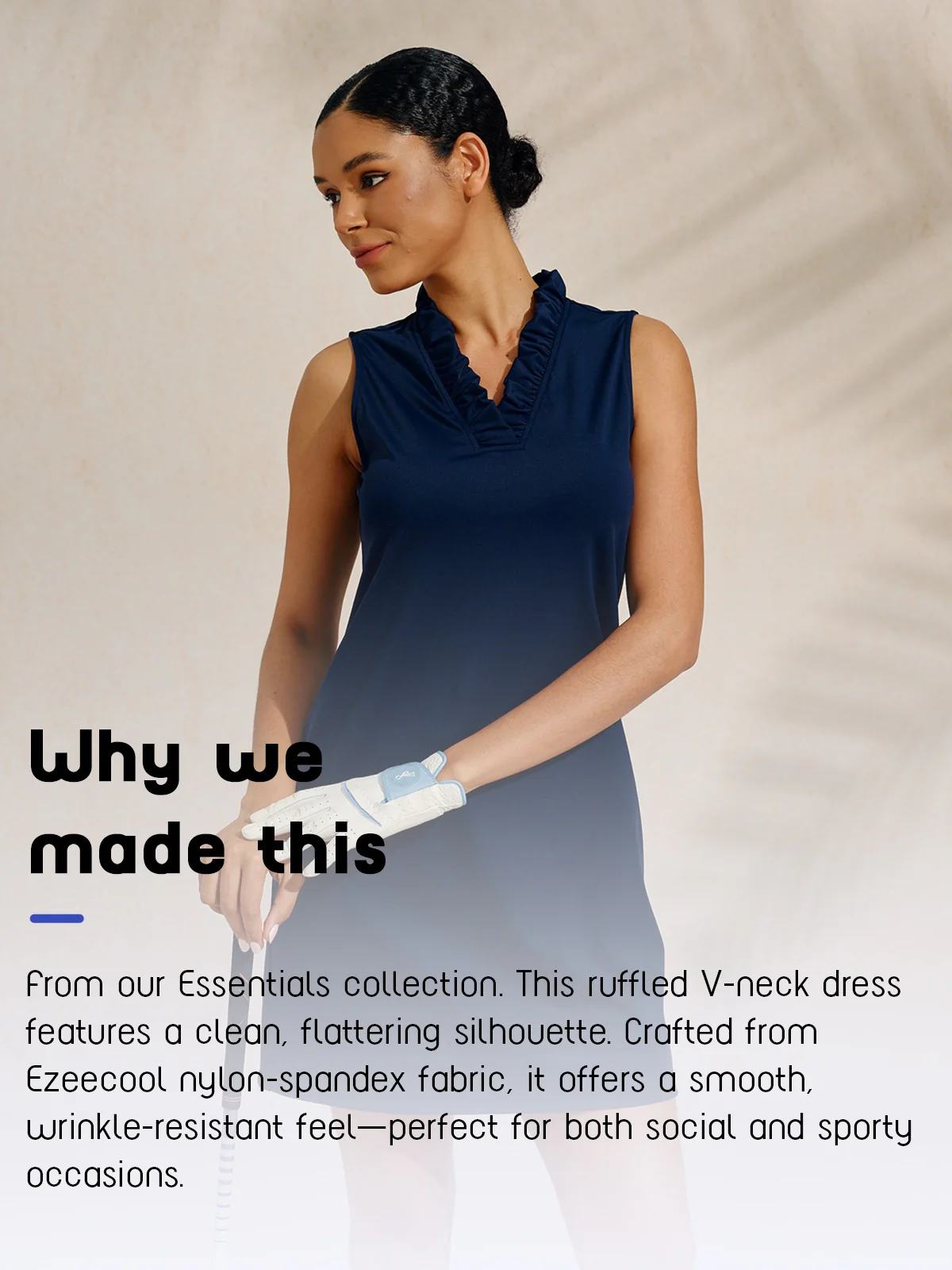 More Than Basic Ruffle V-Neck Sleeveless 36.5 Inch Dress UPF50+ - Image 6