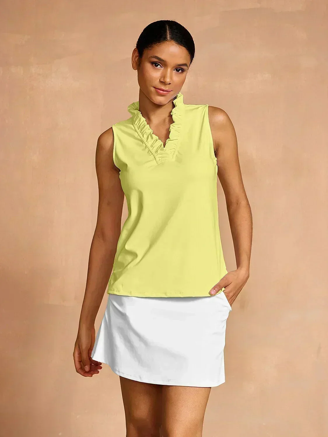 More Than Basic Ruffle V-Neck Tank Top UPF50+ - Image 31