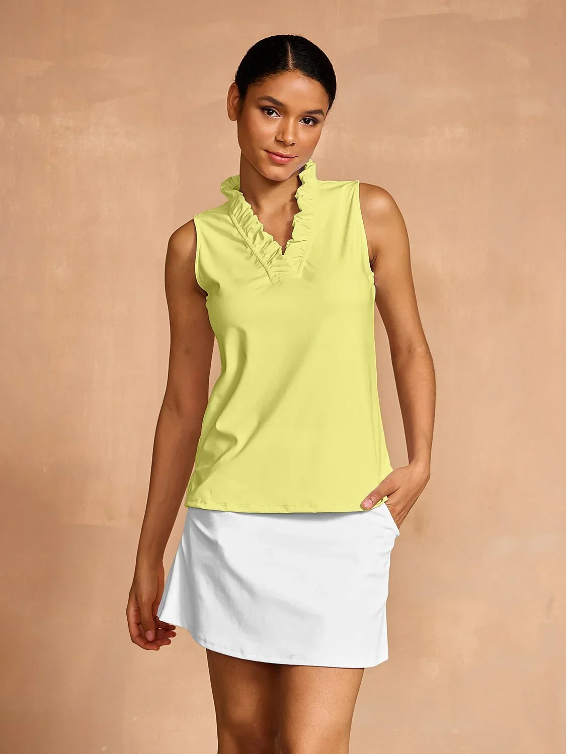 More Than Basic Ruffle V-Neck Tank Top UPF50+ - Image 27