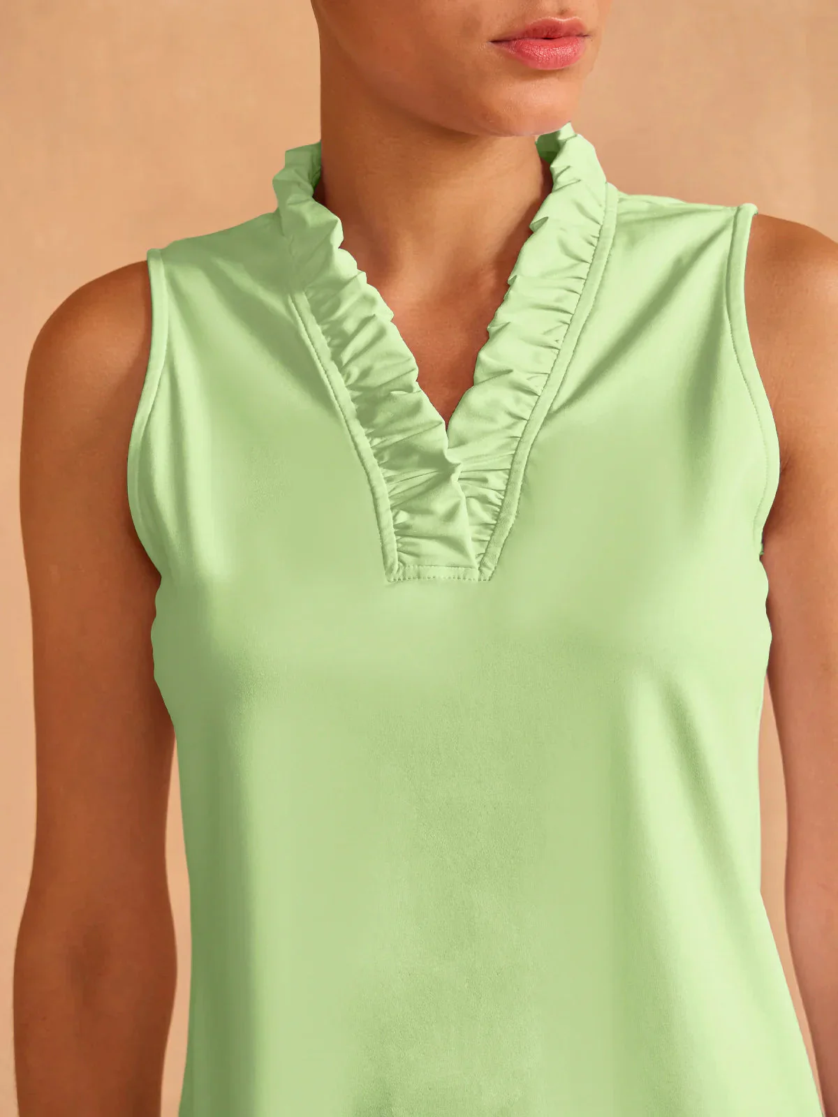 More Than Basic Ruffle V-Neck Tank Top UPF50+ - Image 61