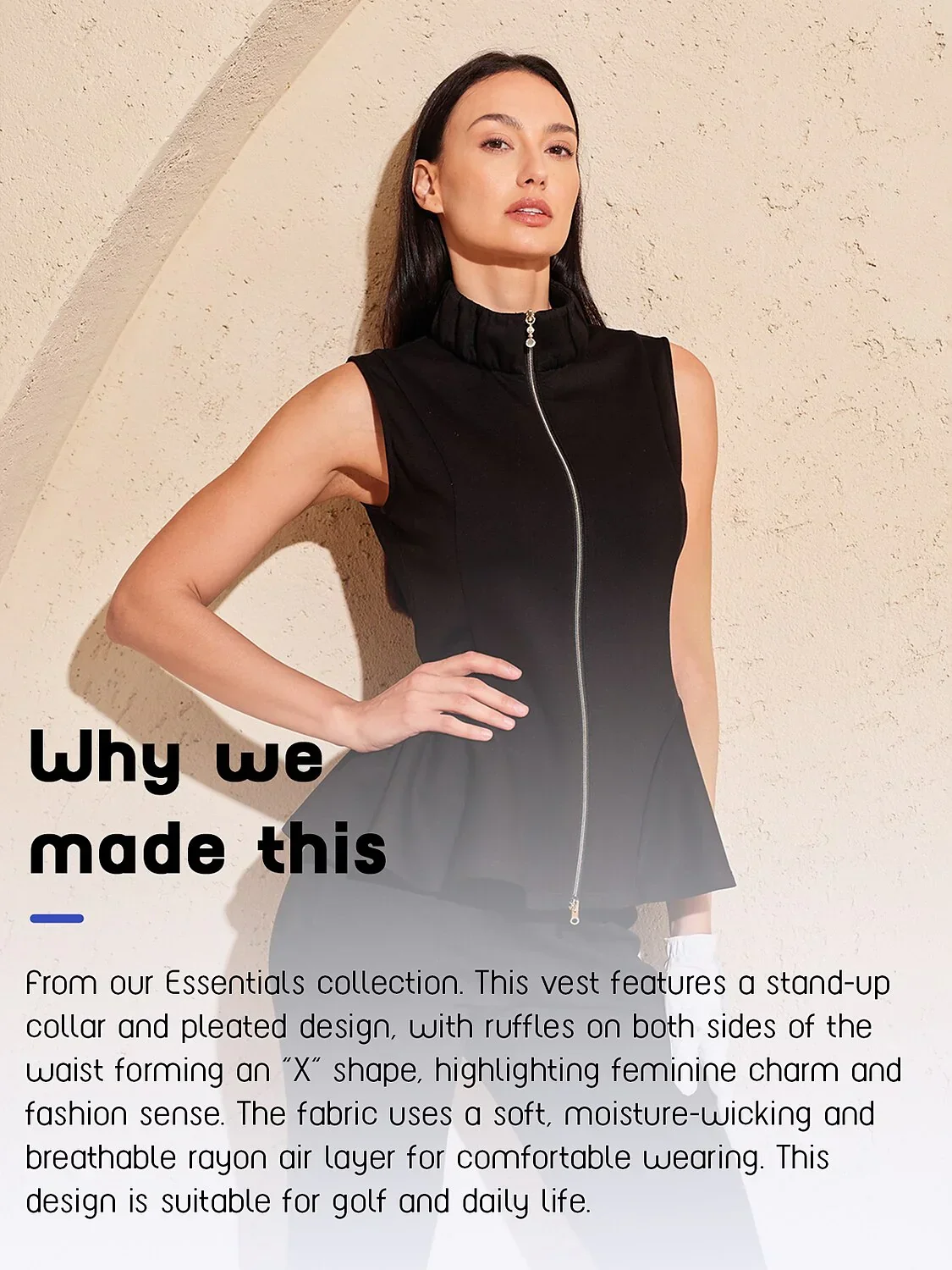 More Than Basic Sleeveless Ruffle Vest UPF50+ - Image 11