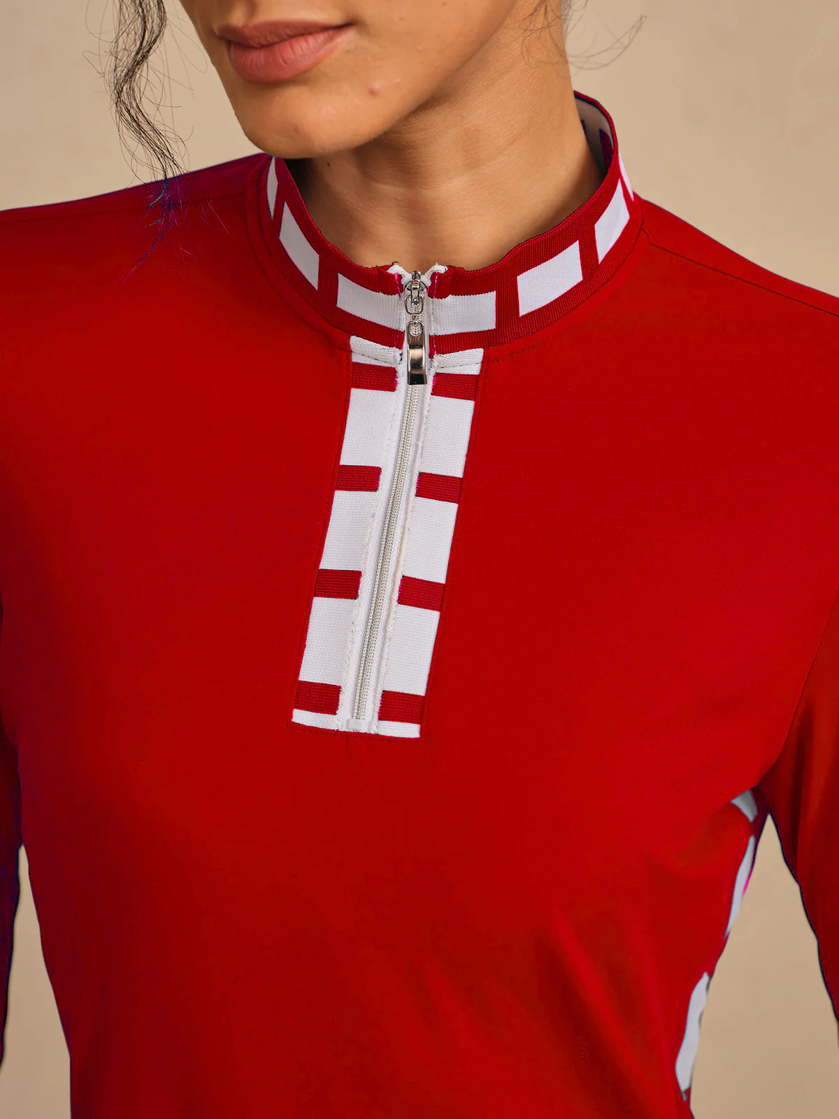 Navycore Long Sleeve Color Block Mesh 36.5 Inch Dress UPF50+ - Image 22