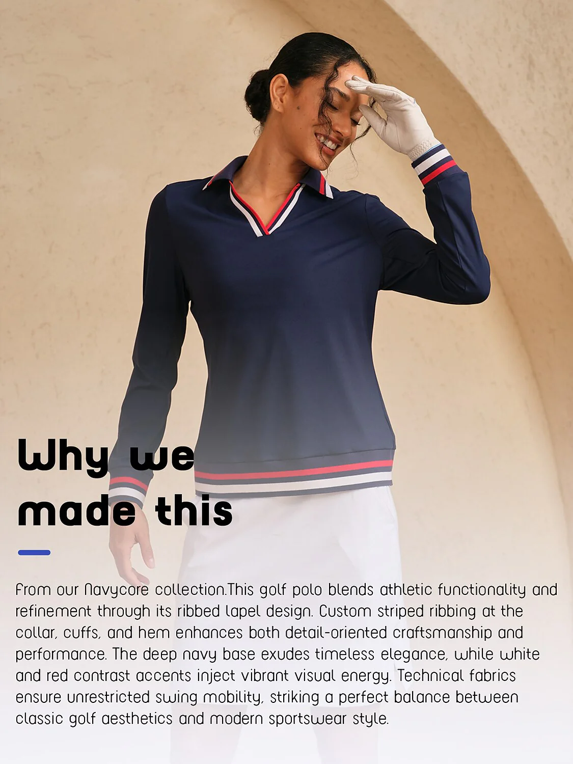Navycore Color Block V-Neck Golf Polo Shirt UPF50+ - Image 6