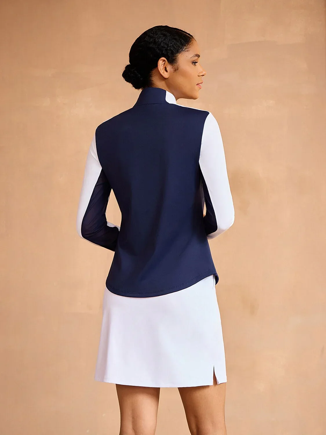 Navycore Long Sleeve Color Block Mesh Quarterzip UPF50+ - Image 2