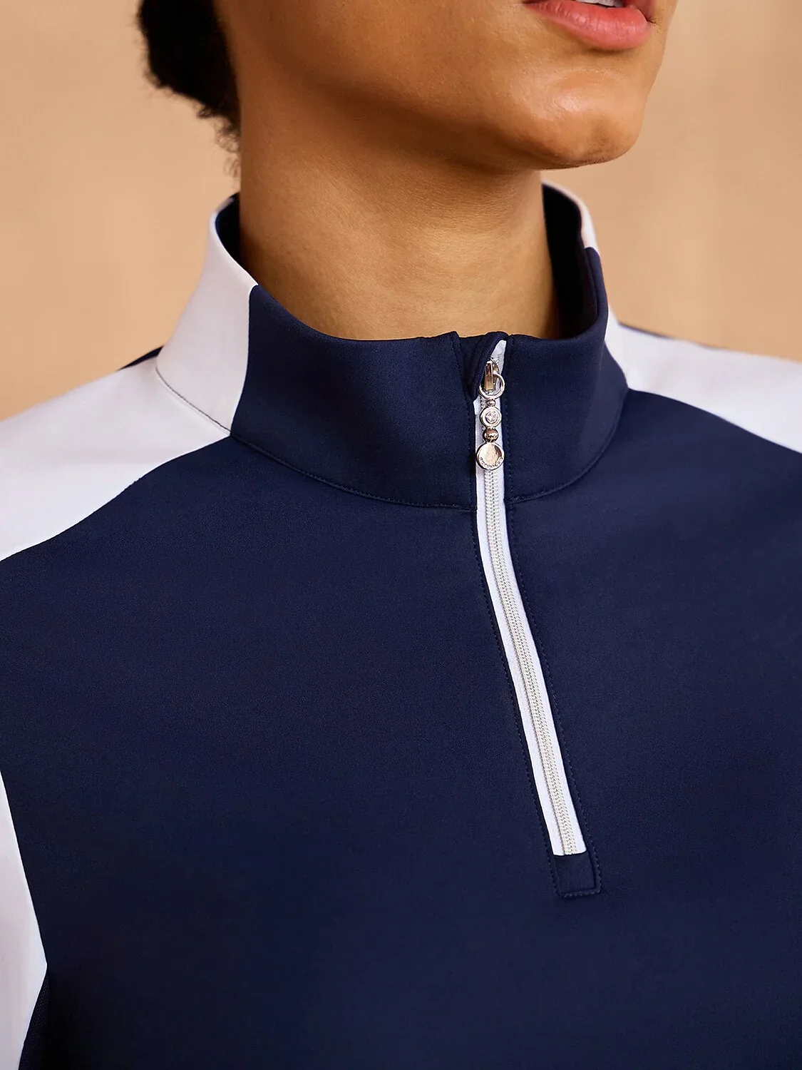 Navycore Long Sleeve Color Block Mesh Quarterzip UPF50+ - Image 3