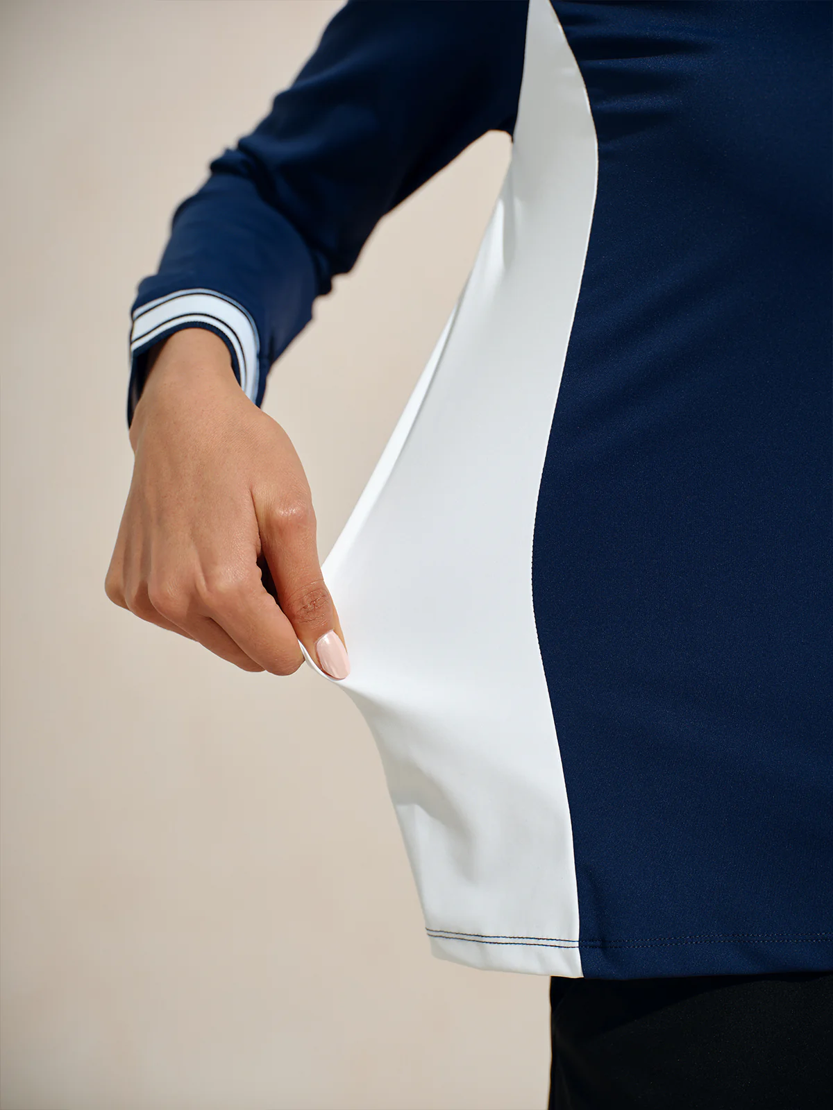 Navycore Long Sleeve Color Block Quarterzip UPF50+ - Image 7