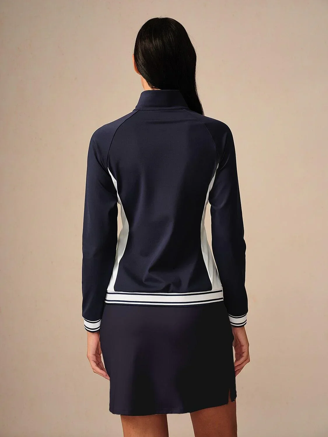 Navycore Long Sleeve Color Block Quarterzip UPF50+ - Image 2