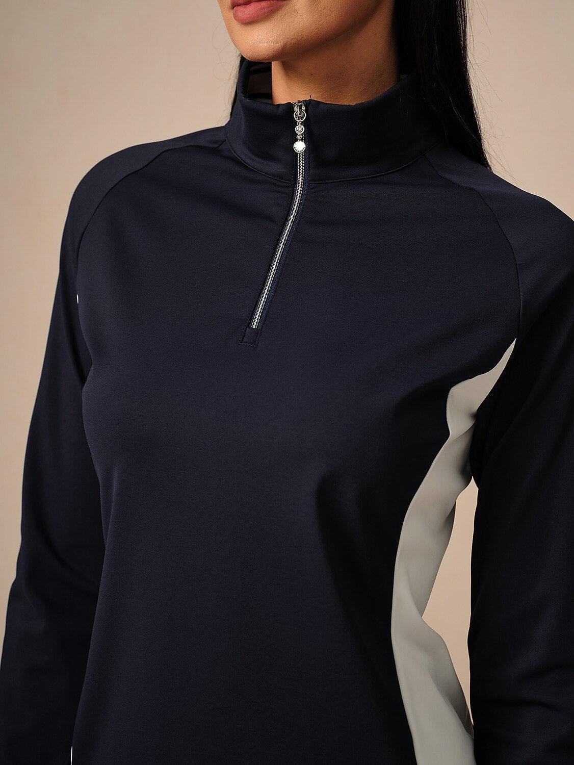 Navycore Long Sleeve Color Block Quarterzip UPF50+ - Image 4