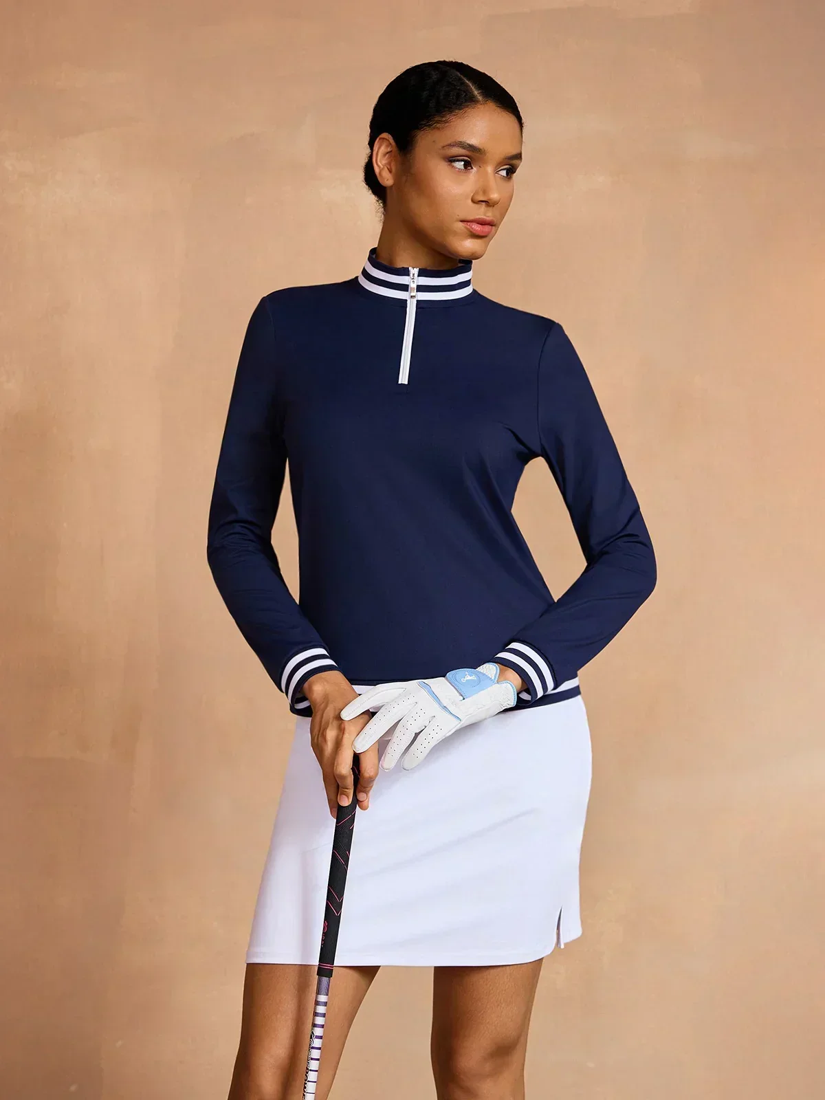 Navycore Long Sleeve Golf Shirt Quarterzip UPF50+ - Image 13