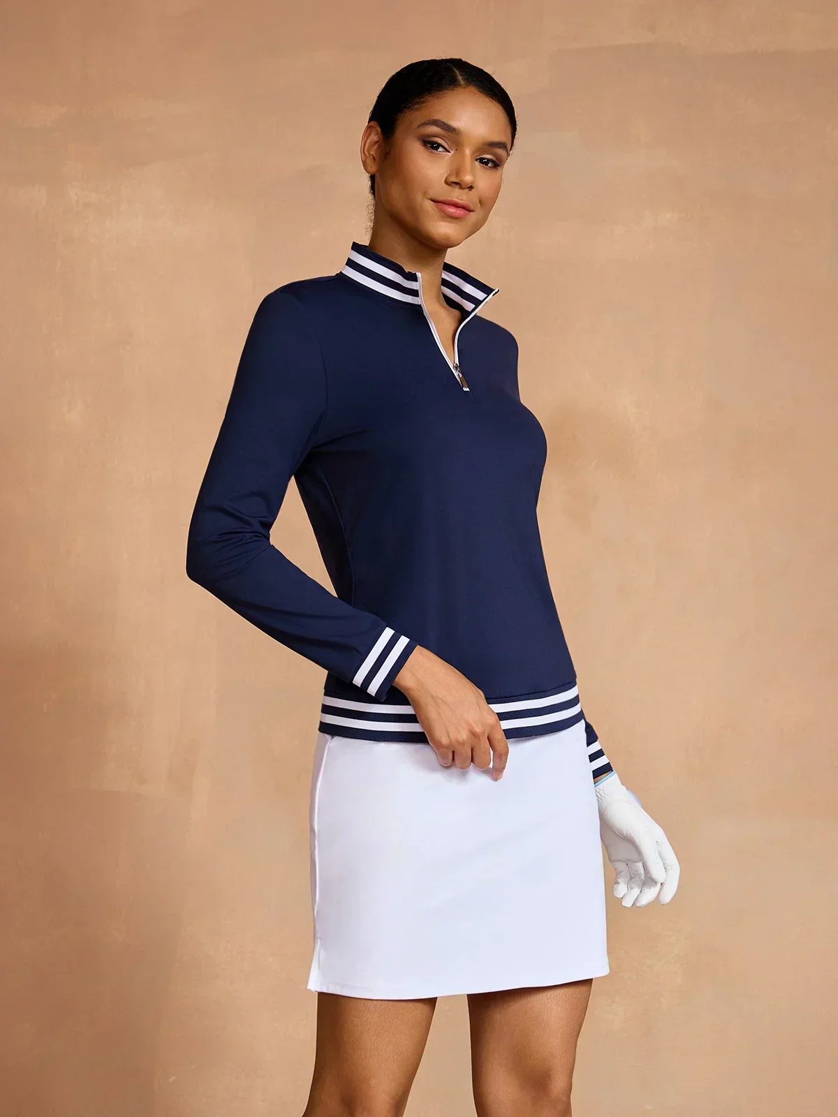 Navycore Long Sleeve Golf Shirt Quarterzip UPF50+ - Image 14