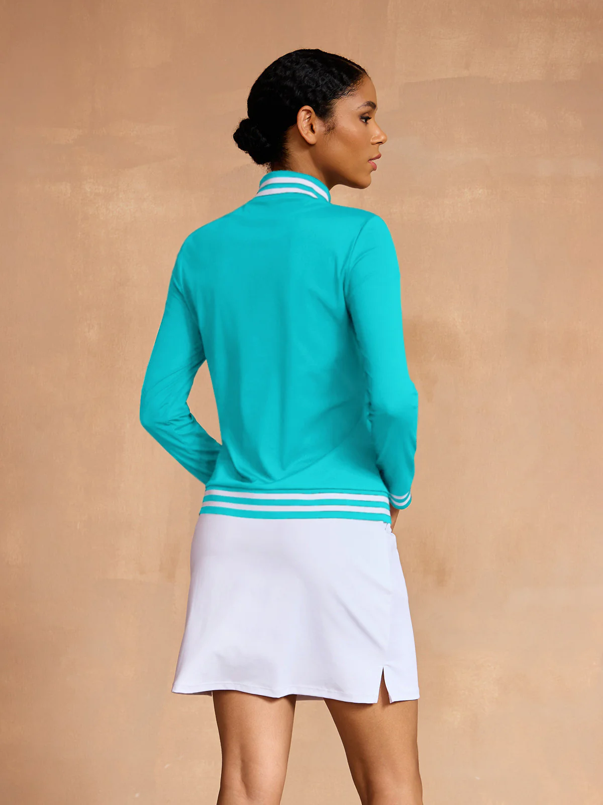 Navycore Long Sleeve Golf Shirt Quarterzip UPF50+ - Image 2