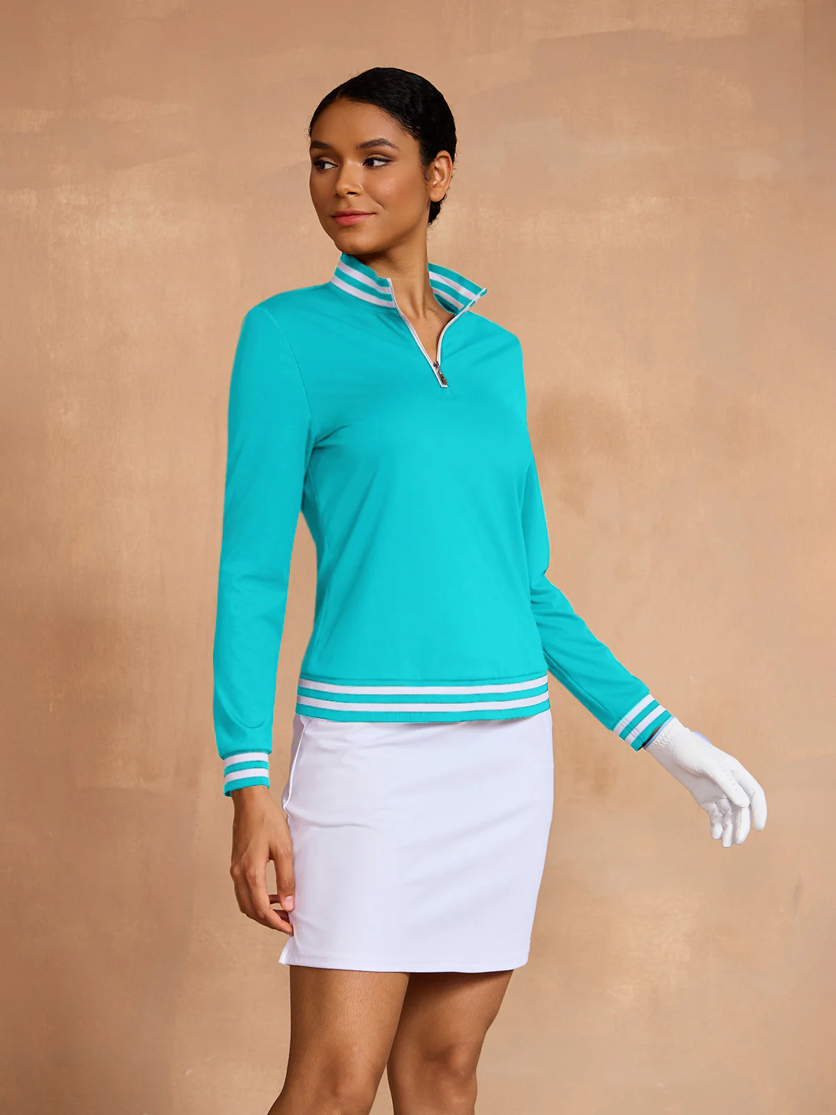 Navycore Long Sleeve Golf Shirt Quarterzip UPF50+ - Image 3