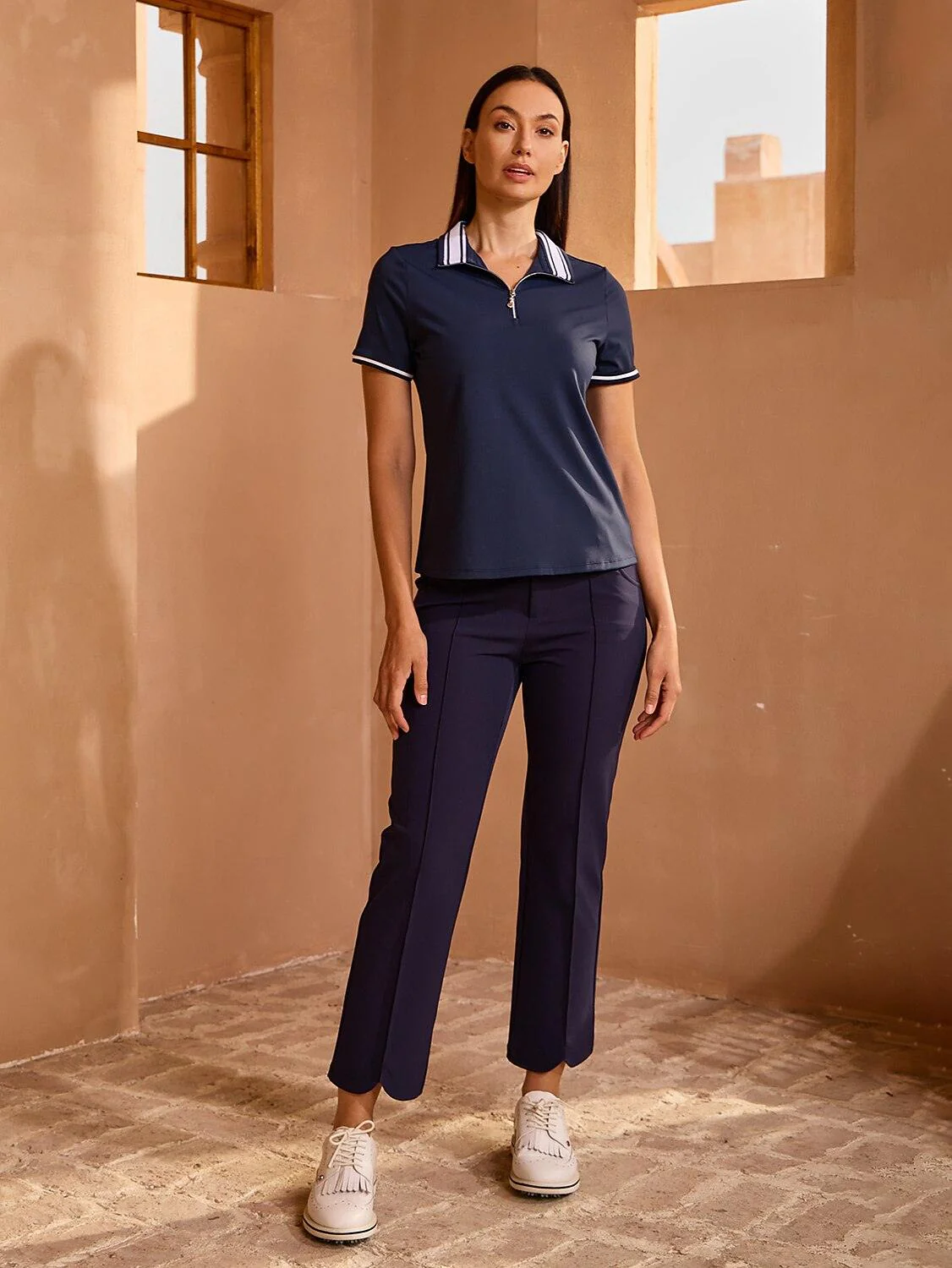 Navycore Short Sleeve Ribbed Collar Quarterzip UPF50+ - Image 12