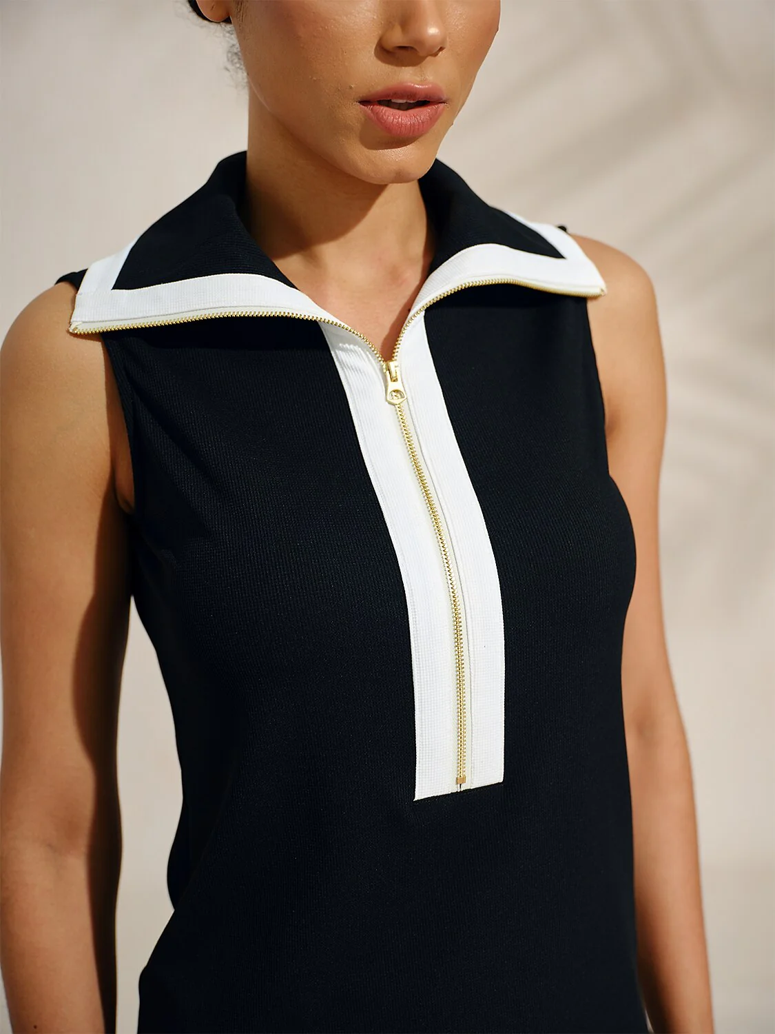 Navycore Sleeveless Colorblock Lapel Golf Shirt - Image 3
