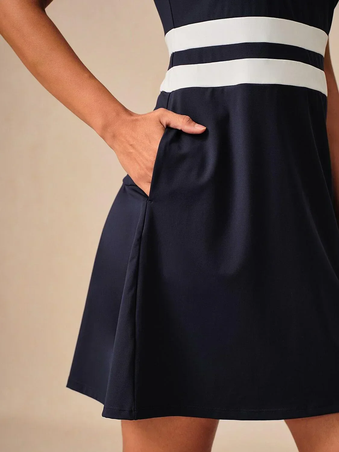 Navycore Sleeveless V-Neck Color Block 36.5 Inch Dress UPF50+ - Image 12