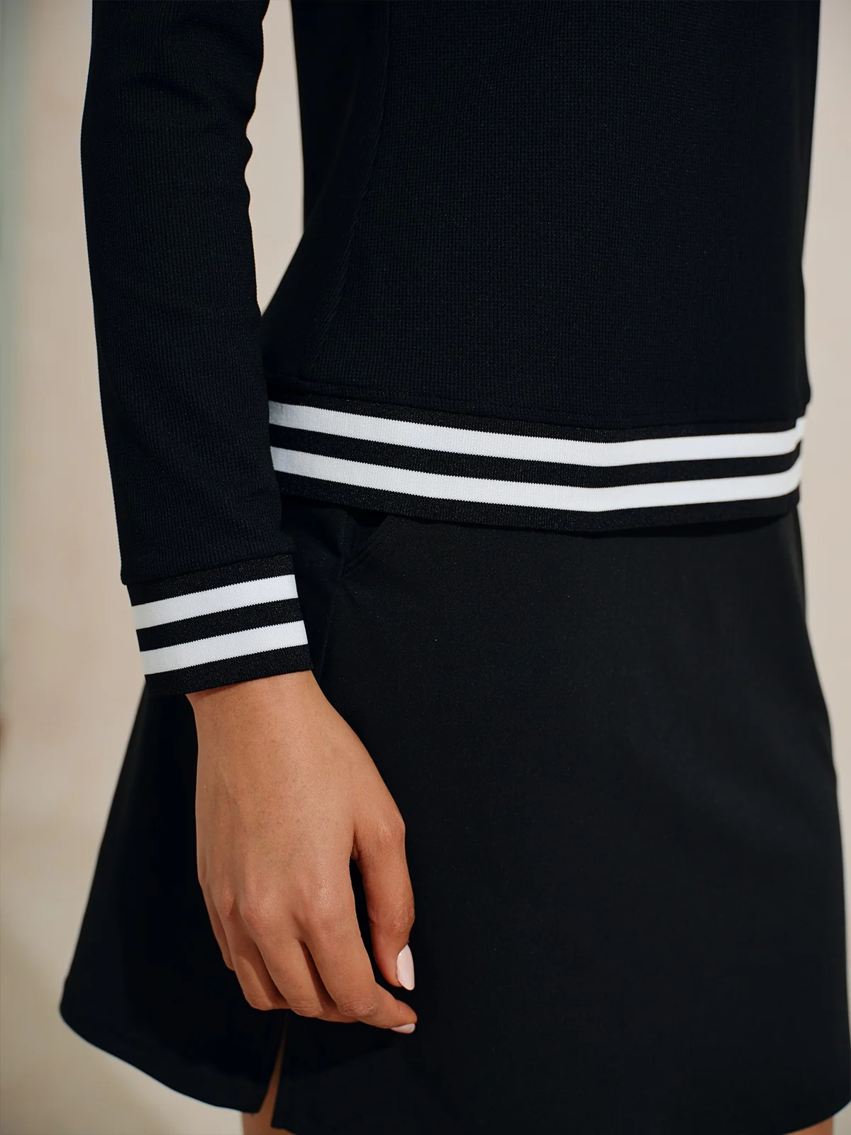 Navycore Long Sleeve Colorblock Lapel Golf Shirt - Image 4