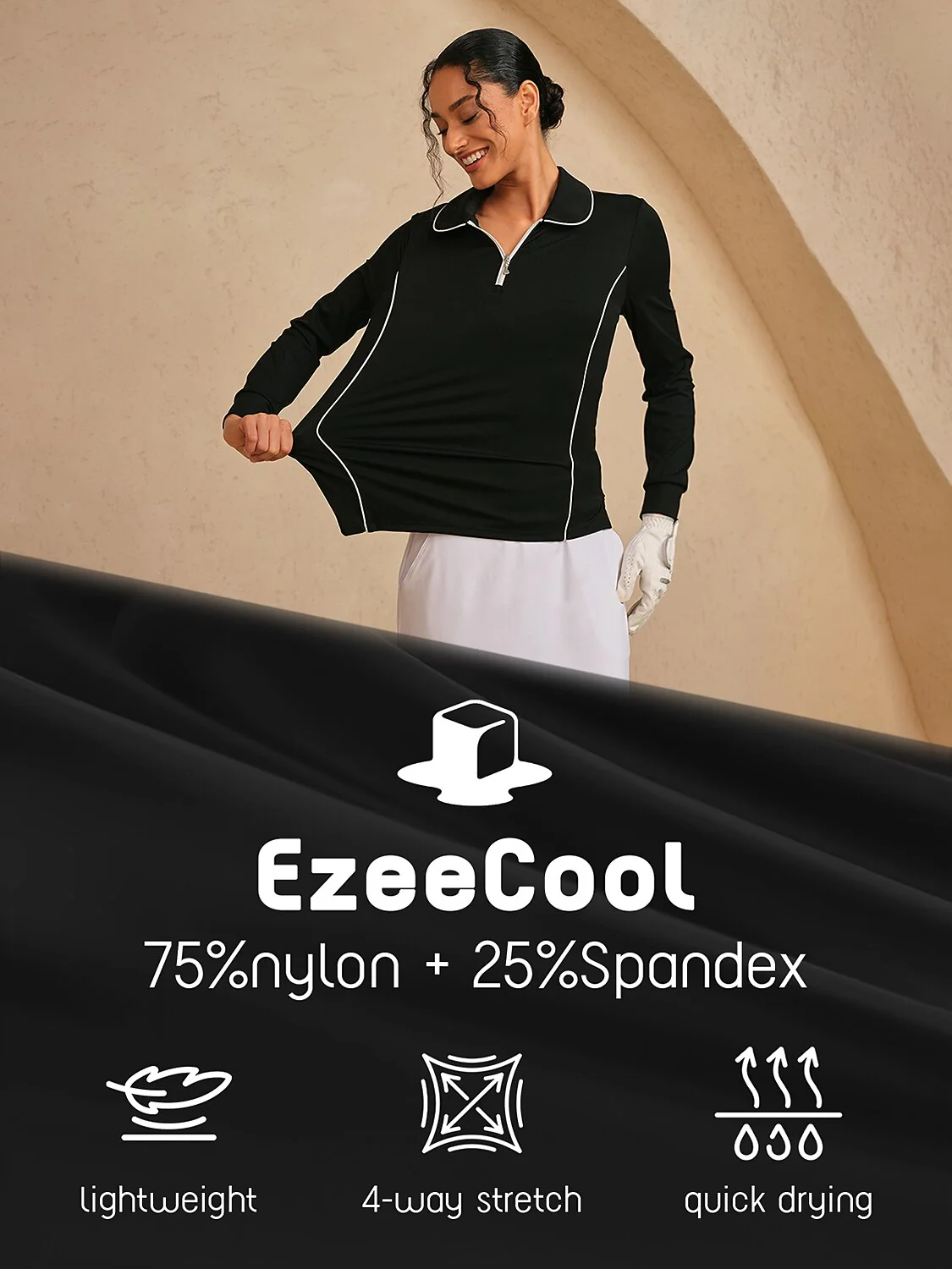 Navycore Trimmed Peter Pan Collar Golf Polo Shirt UPF50+ - Image 7