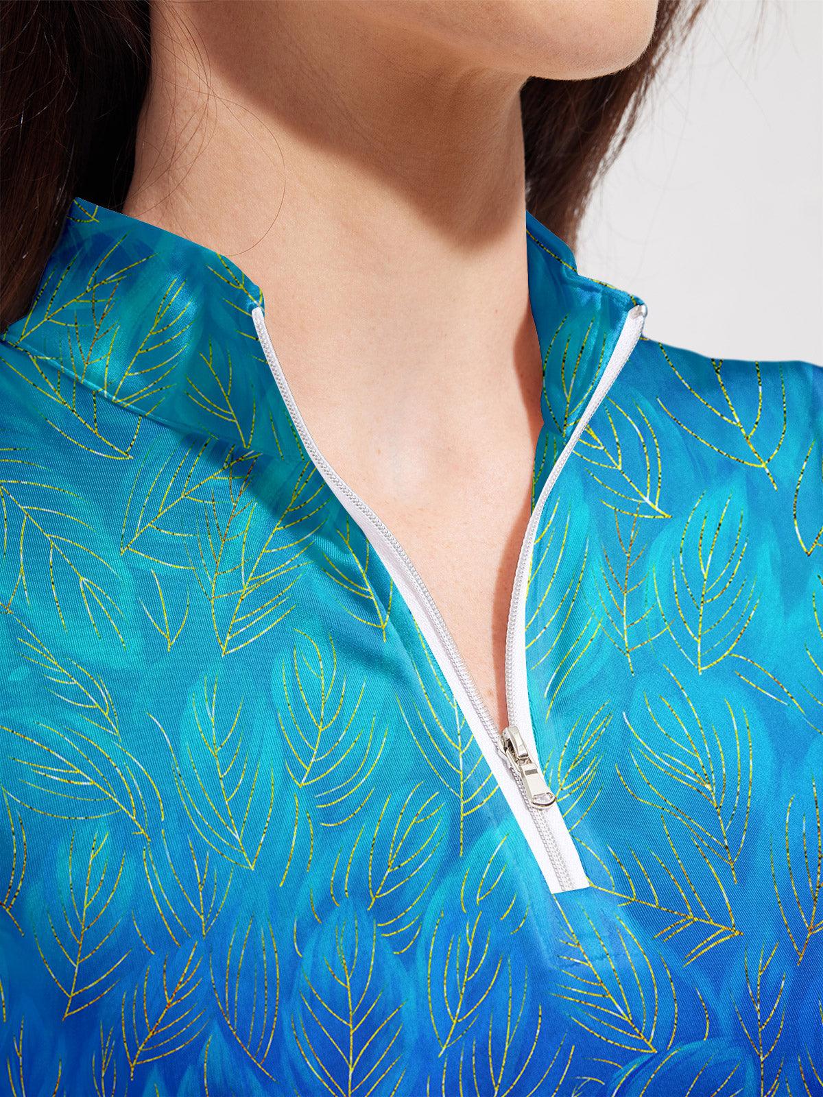 Playful Nautical Golf Shirt Quarterzip UPF50+ - Image 3
