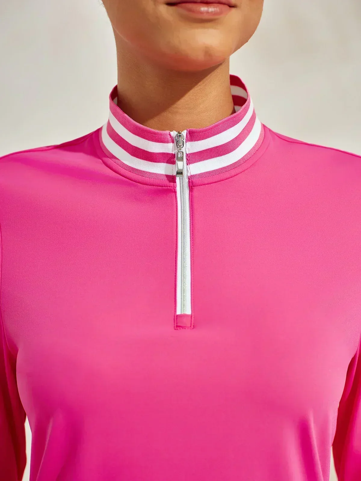 Navycore Long Sleeve Golf Shirt Quarterzip UPF50+ - Image 3