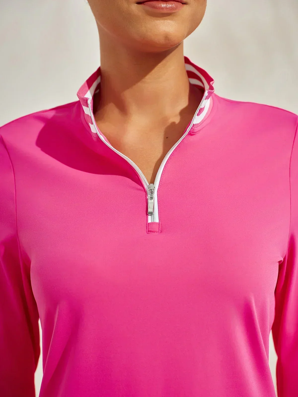 Navycore Long Sleeve Golf Shirt Quarterzip UPF50+ - Image 4