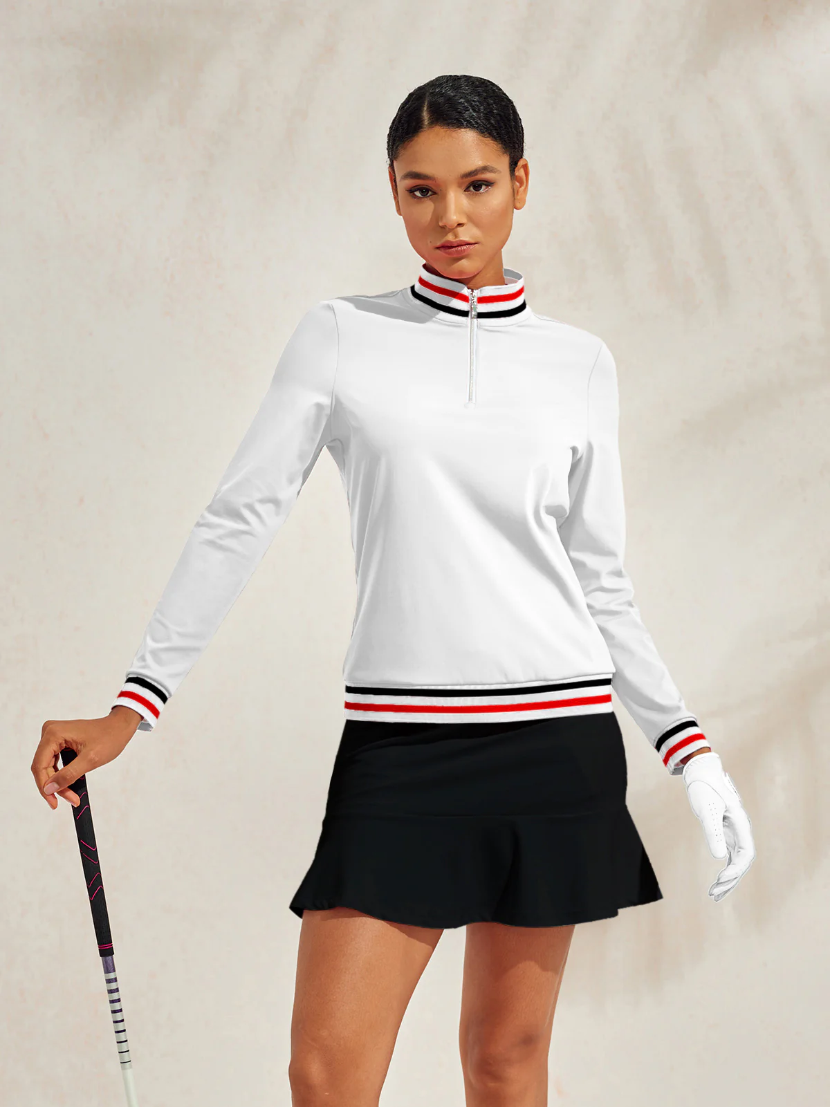 Navycore Long Sleeve Golf Shirt Quarterzip UPF50+ - Image 4