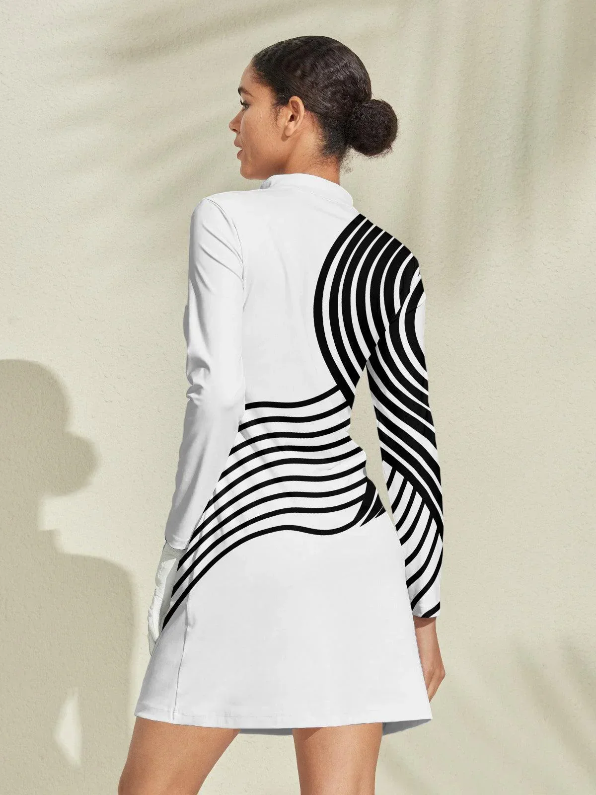 Playful Nautical Long Sleeve 36.5 Inch Dress UPF50+ - Image 2