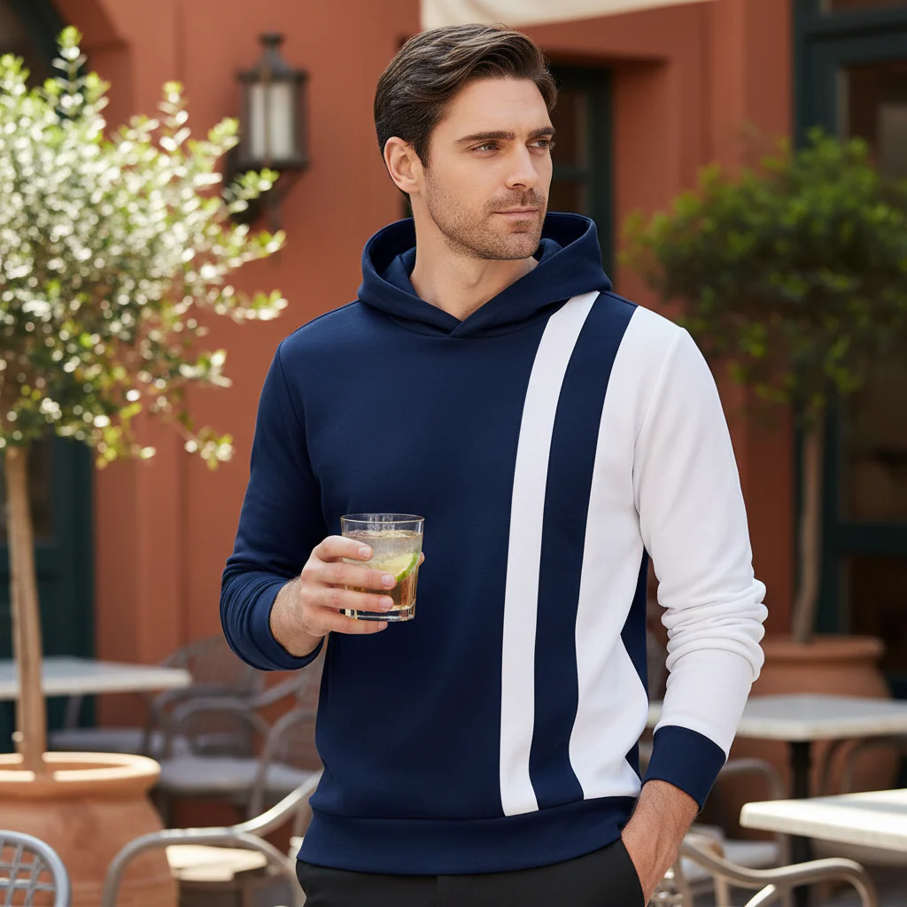 Playful Nautical Men's Golf Hooded Sweatshirt - Image 6