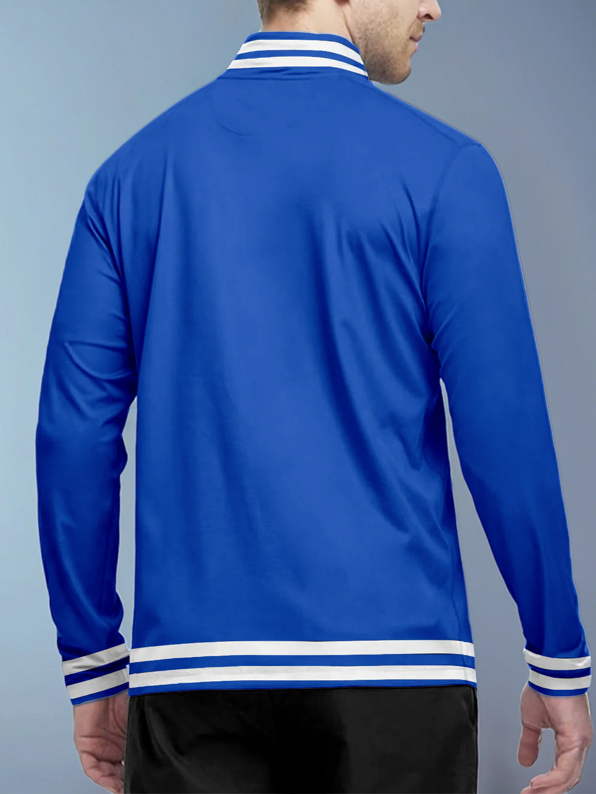 Playful Nautical Men's Golf Shirt Quarterzip UPF50+ - Image 4