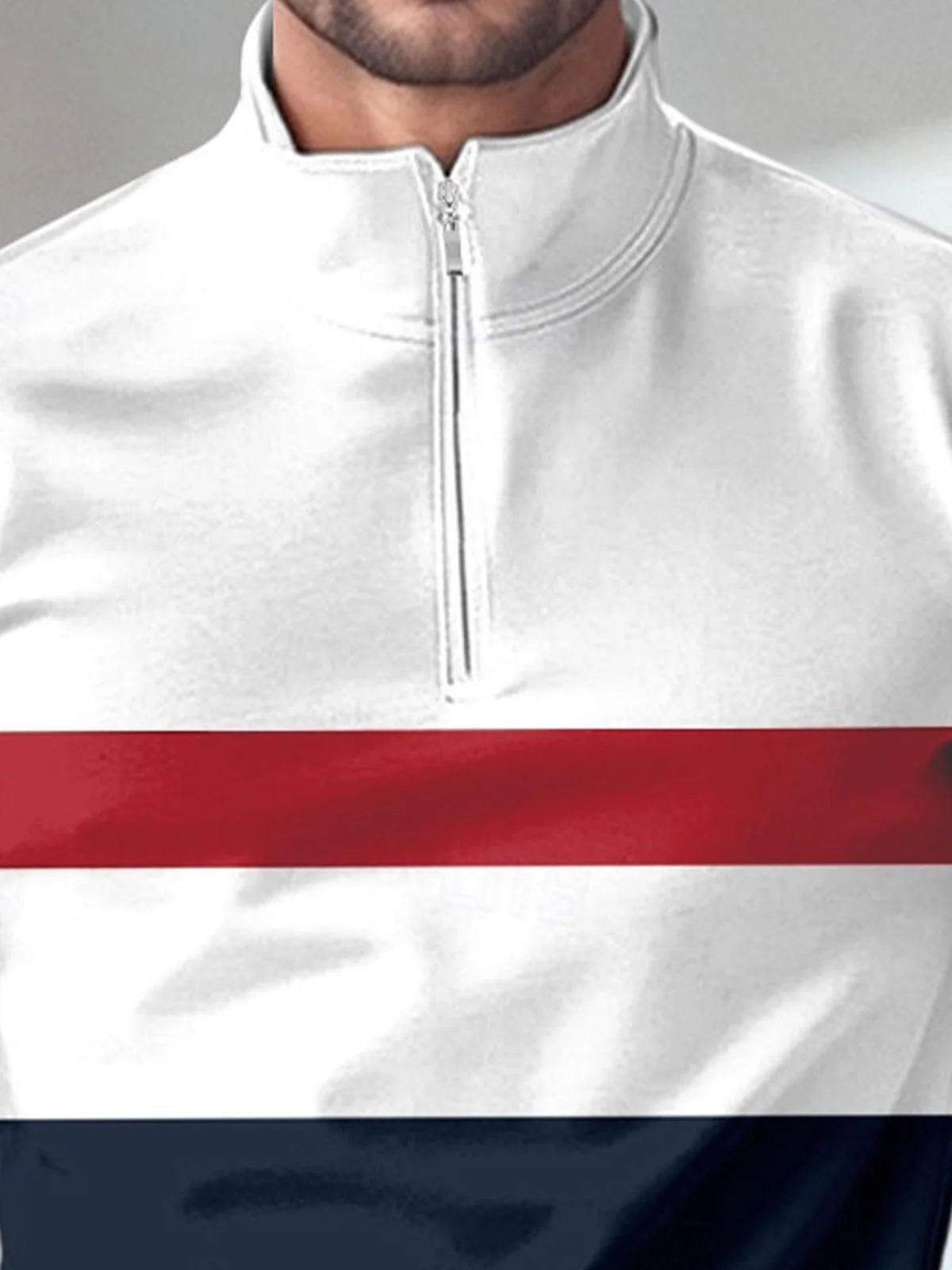 Playful Nautical Men's Golf Shirt Quarterzip UPF50+ - Image 4