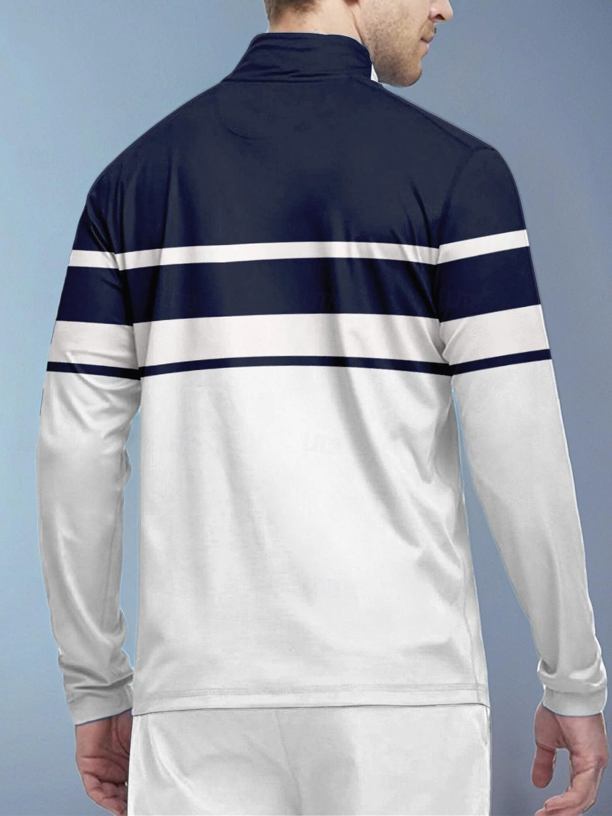 Playful Nautical Men's Golf Shirt Quarterzip UPF50+ - Image 3