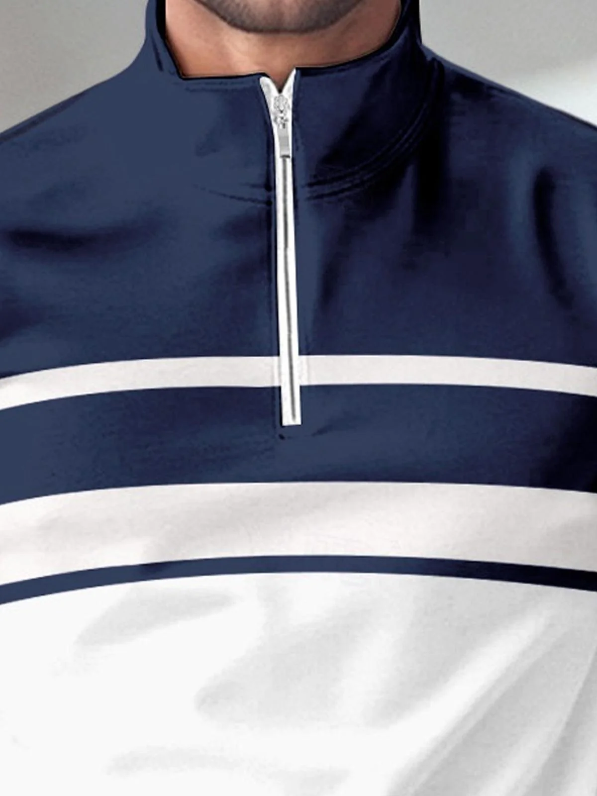 Playful Nautical Men's Golf Shirt Quarterzip UPF50+ - Image 4
