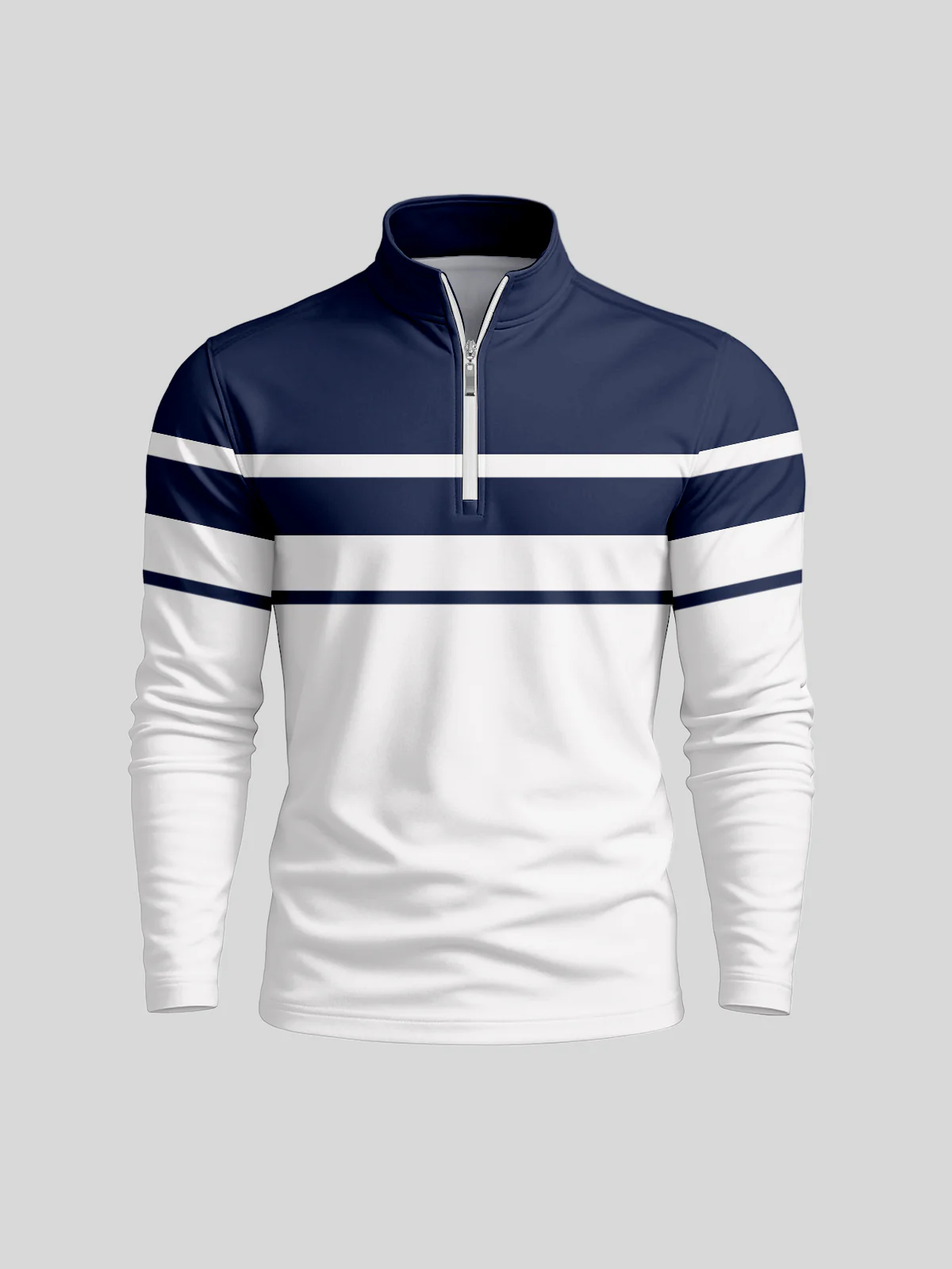 Playful Nautical Men's Golf Shirt Quarterzip UPF50+ - Image 7