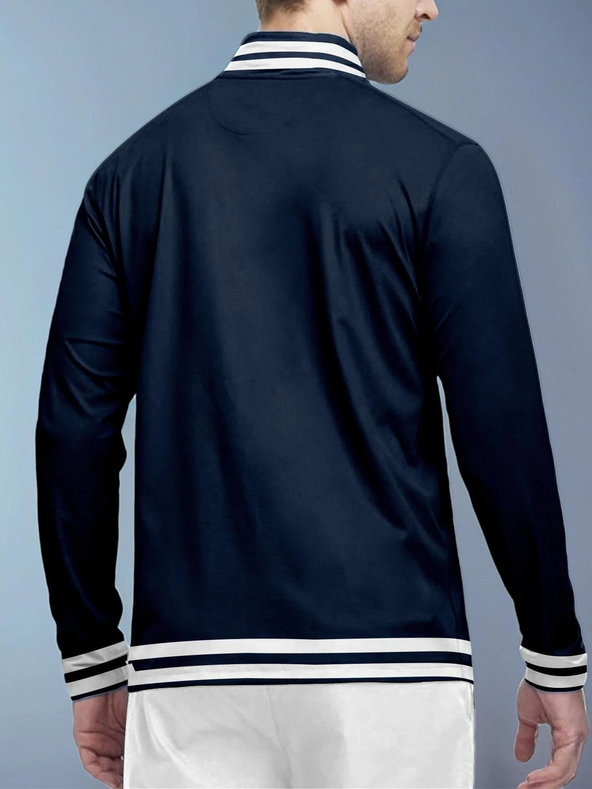 Playful Nautical Men's Golf Shirt Quarterzip UPF50+ - Image 10