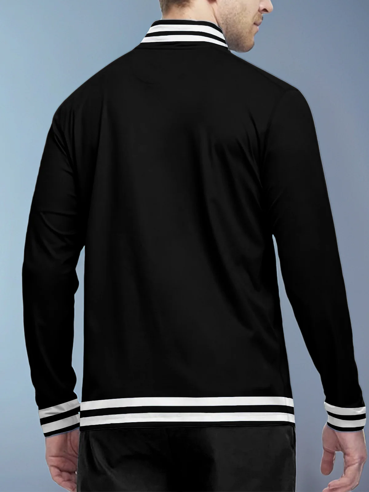 Playful Nautical Men's Golf Shirt Quarterzip UPF50+ - Image 4
