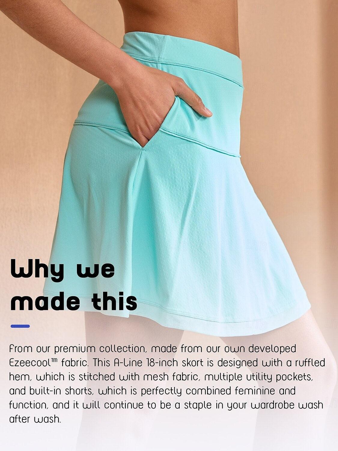 Ultrasoft Premium 18.5 Inch A-Line Mesh Skort UPF50+ - Image 11