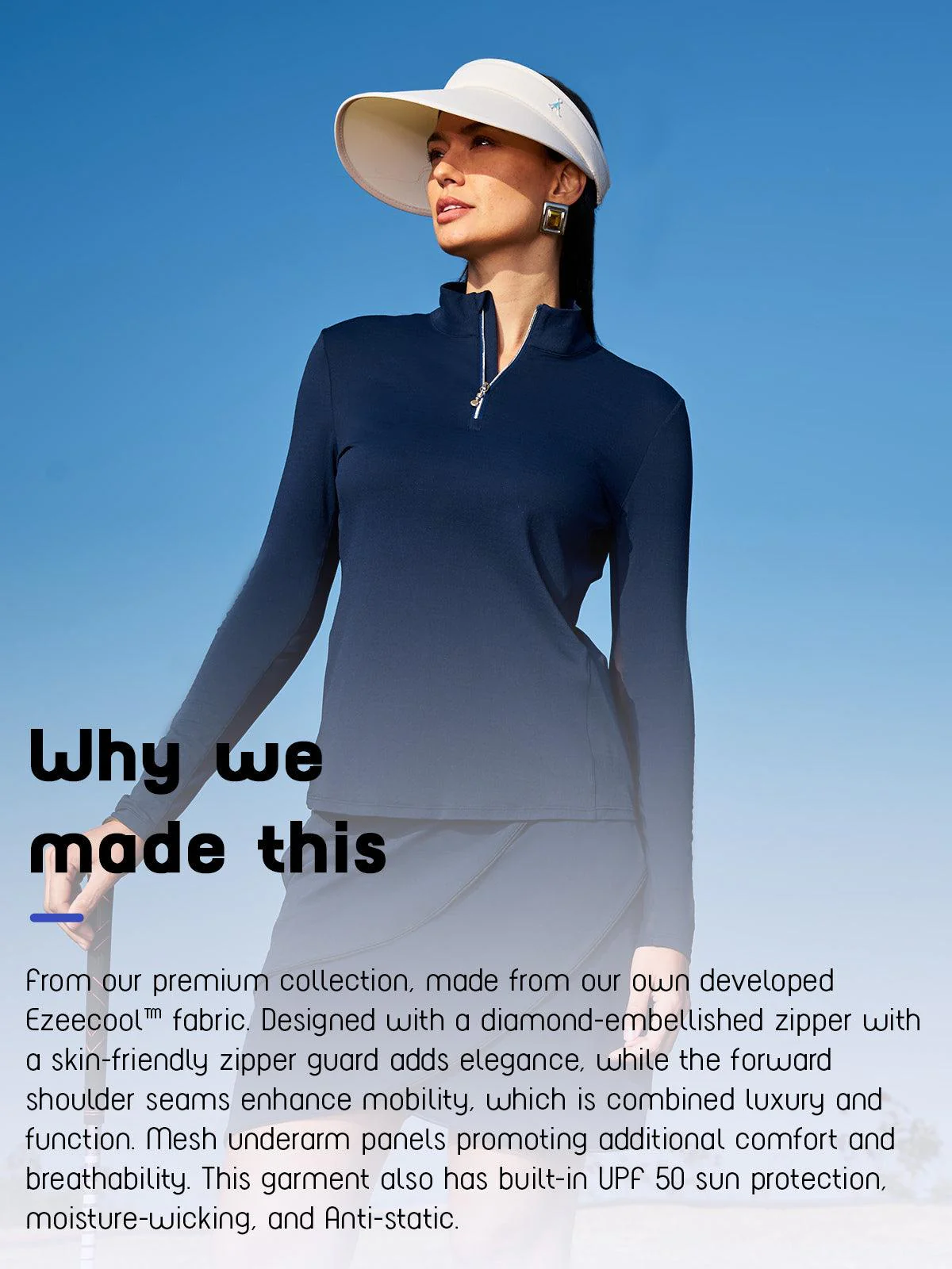 Ultrasoft Premium Long Sleeve Mock Neck Mesh Quarterzip UPF50+ - Image 15