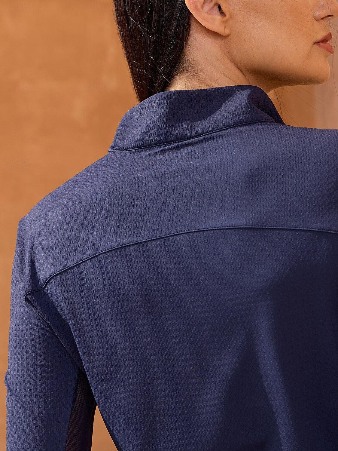 Ultrasoft Premium Long Sleeve Mock Neck Mesh Quarterzip UPF50+ - Image 8