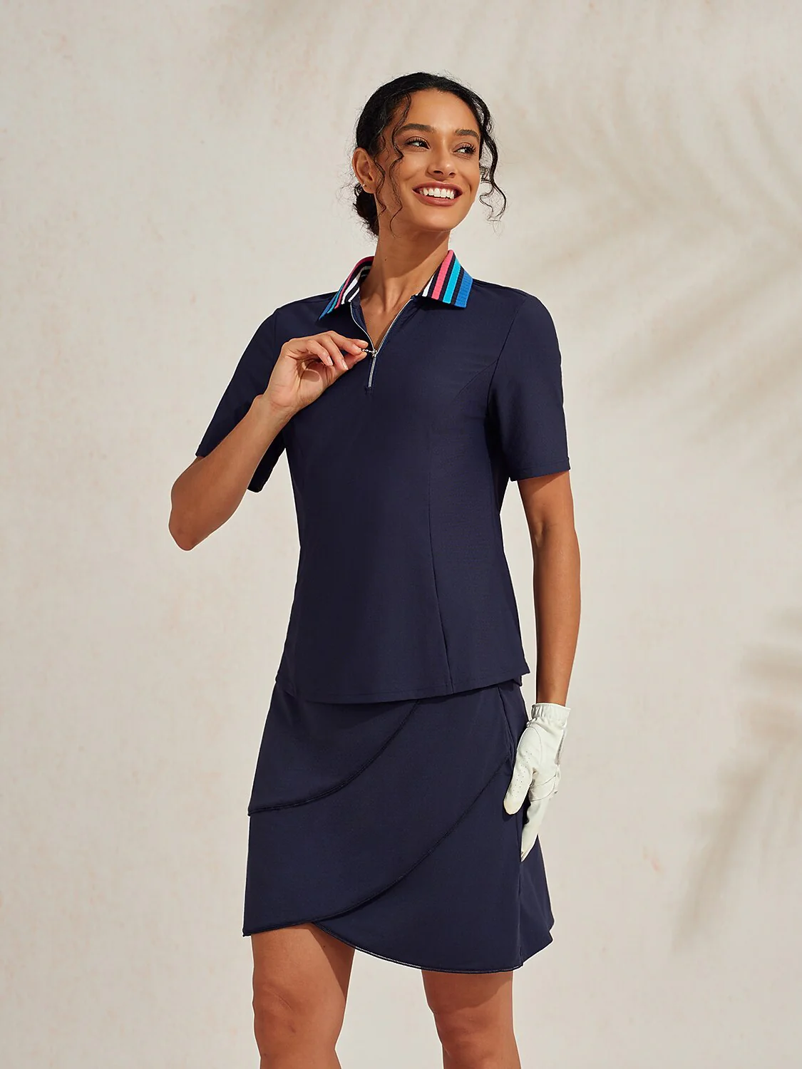 Ultrasoft Premium Short Sleeve Color Block Quarterzip UPF50+ - Image 14