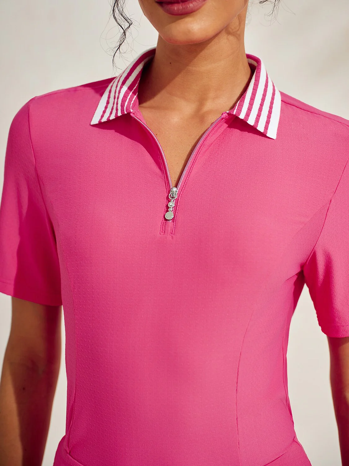 Ultrasoft Premium Short Sleeve Color Block Quarterzip UPF50+ - Image 3