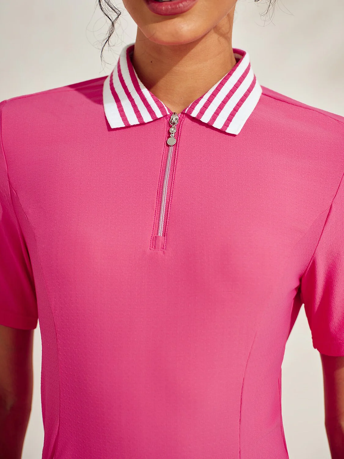 Ultrasoft Premium Short Sleeve Color Block Quarterzip UPF50+ - Image 4