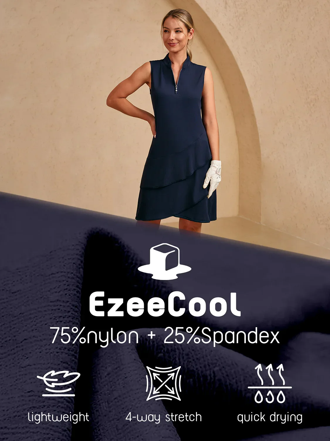 Ultrasoft Premium Sleeveless Asymmetrical Trimmed 36.5 Inch Dress UPF50+ - Image 24