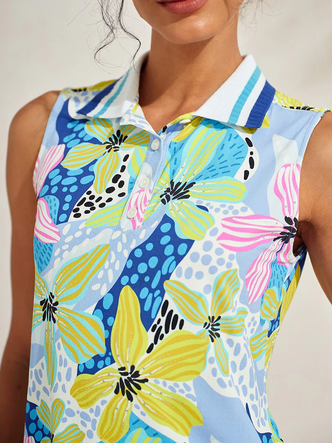 Ultrasoft Premium Sleeveless Ribbed Collar Polo UPF50+ - Image 15