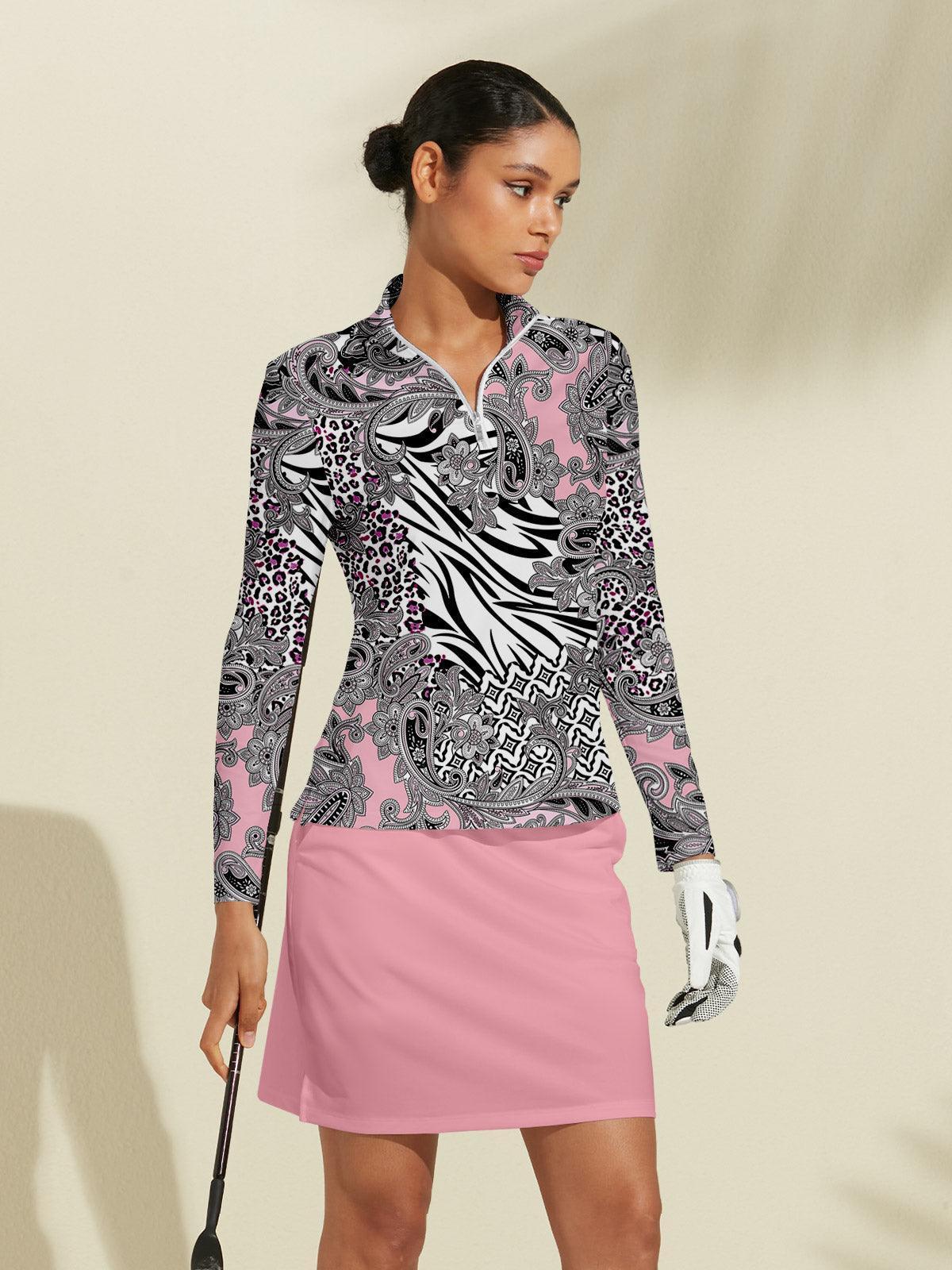 Wildlife Party Golf Shirt Quarterzip UPF50+ - Image 2