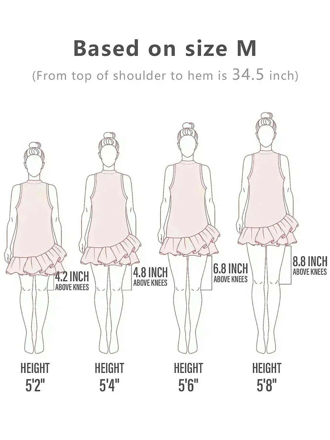 Pretty Feminine Ruffle 34.5 Inch Dress For Golf Pickleball & Tennis - Image 5