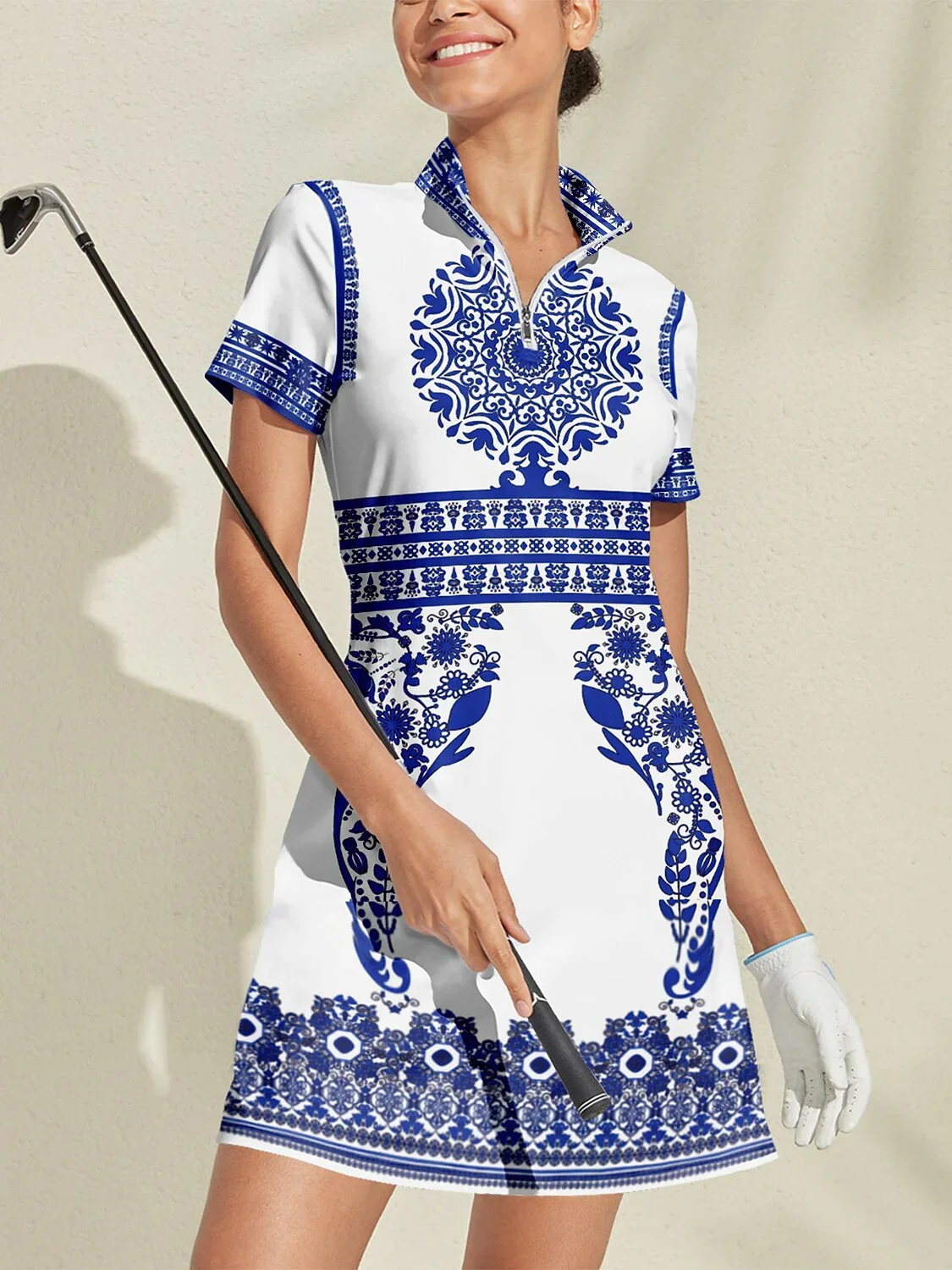 Pretty Feminine Short Sleeve 36.5 Inch Dress UPF50+ - Image 9